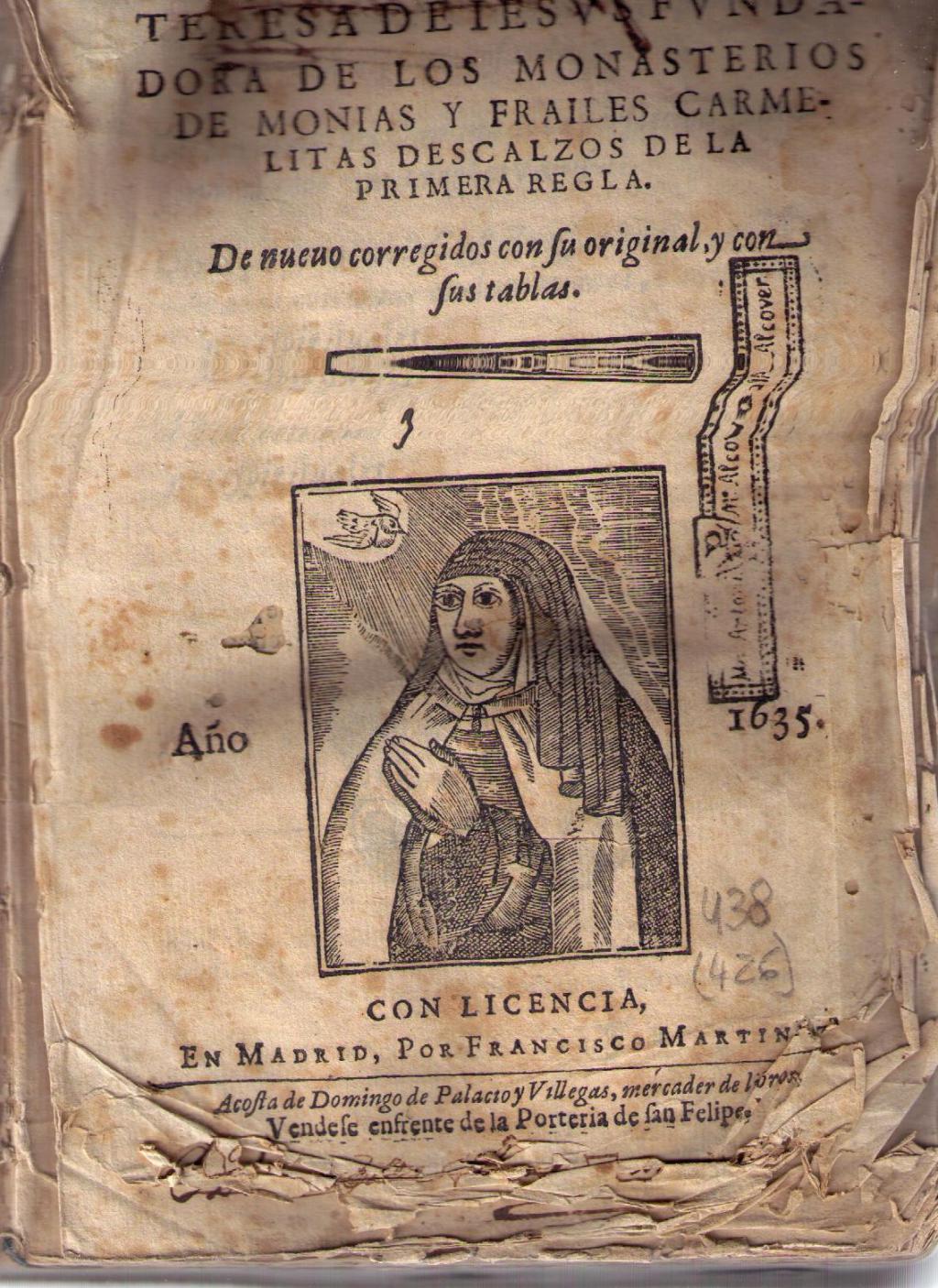 Coberta de Los libros de Santa Madre Teresa de Jesus fundadora de los monasterios de monjas y frailes carmelitas descalzos de la primera regla